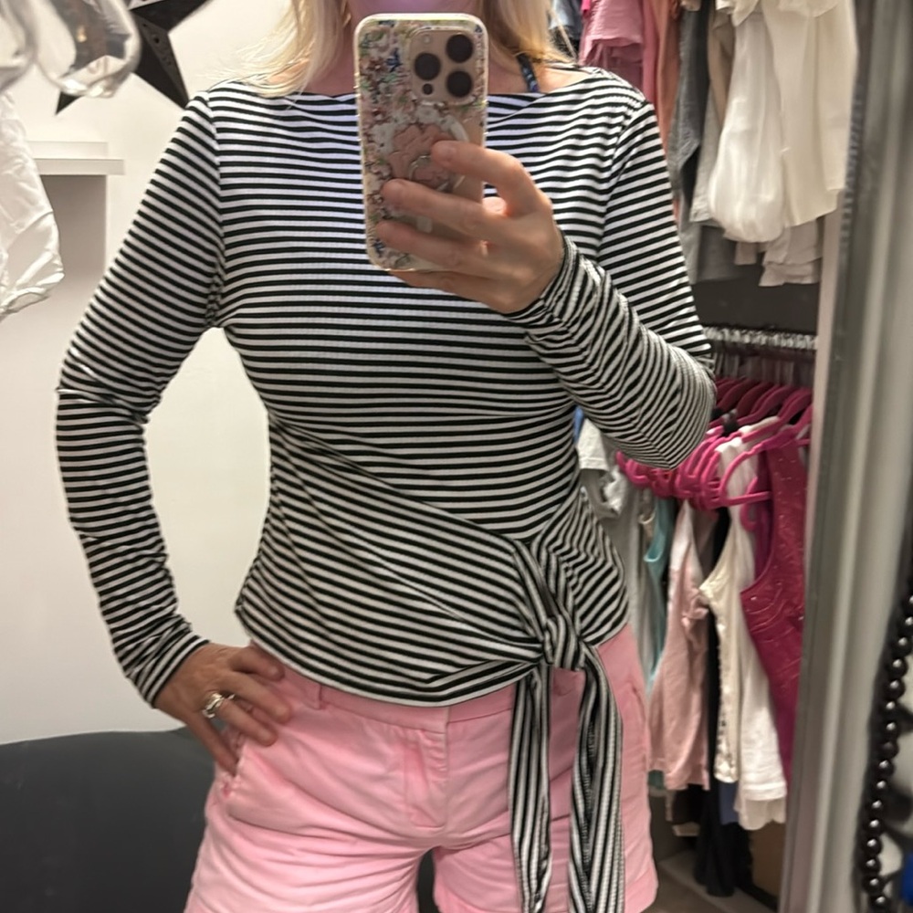 Striped Black and White Women's Top